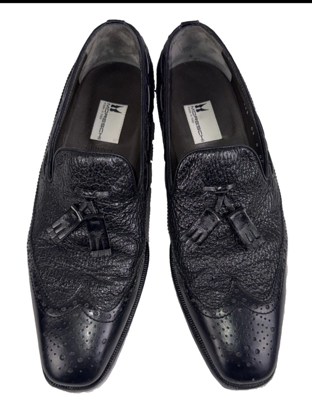 Moreschi Kiltie Tassel Wingtip Loafers Men’s US8 E UK7 Shoes Shrunken Calfskin